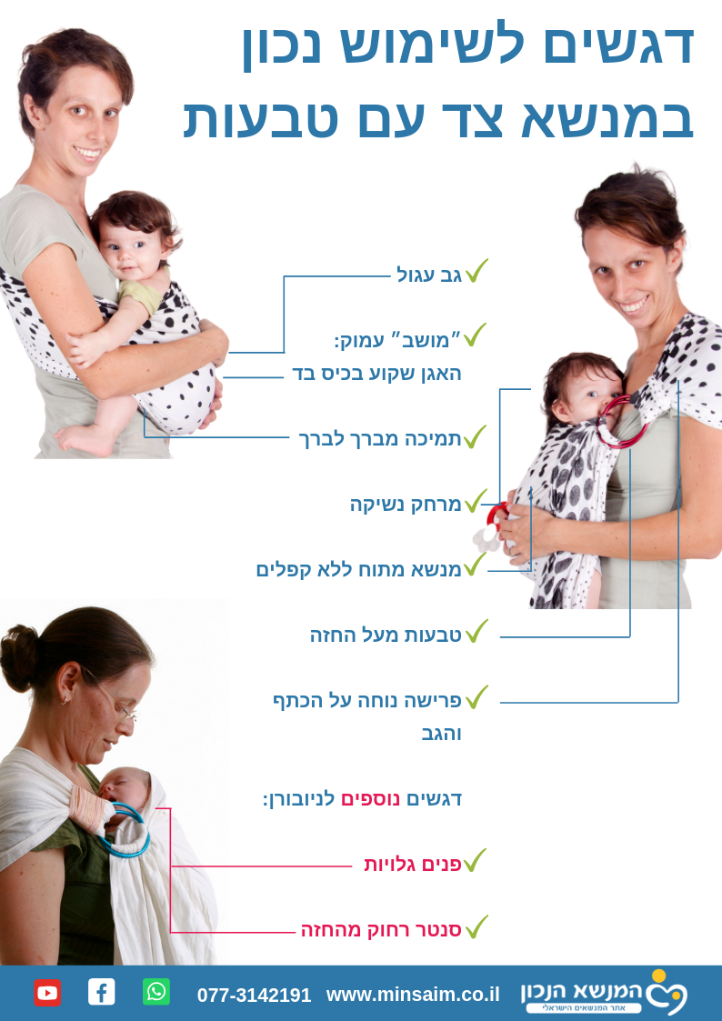אינפוגרפיקה שימוש נכון במנשא צד